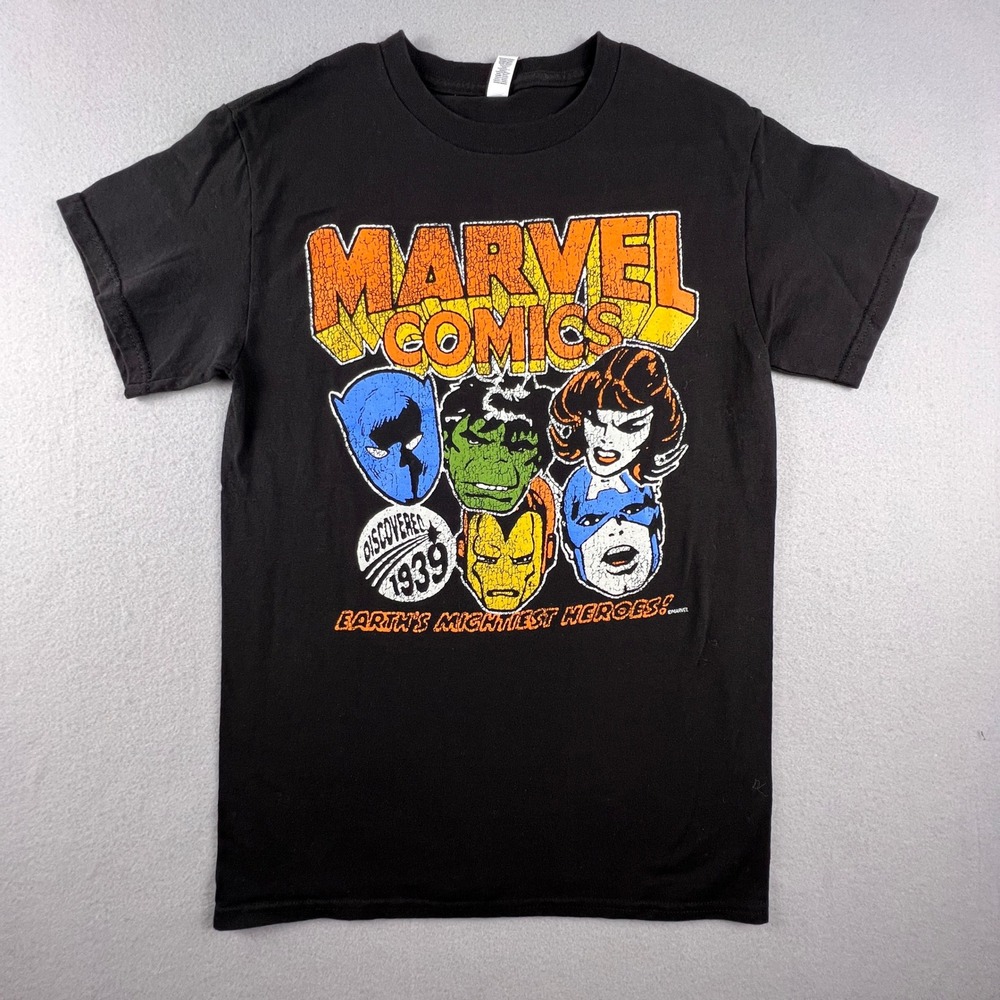 Marvel Comics Graphic T-Shirt Mens Small Black Avengers Earths Mightiest Heroes